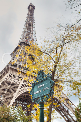 Avenue Gustave Eiffel sign in Paris, France