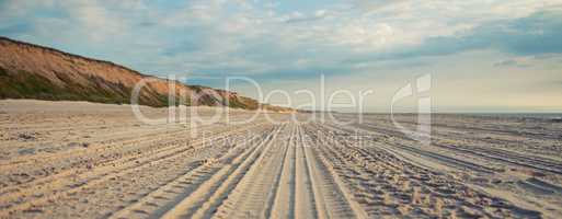 tyre tracks on the sand