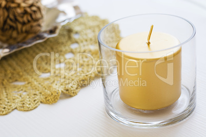 holiday golden candle