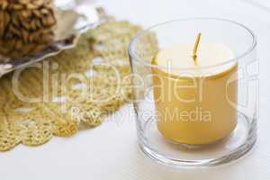 holiday golden candle