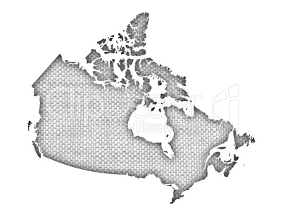 Karte von Kanada auf altem Leinen