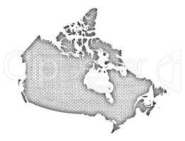 Karte von Kanada auf altem Leinen