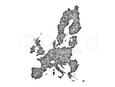 Karte der EU auf Mohn