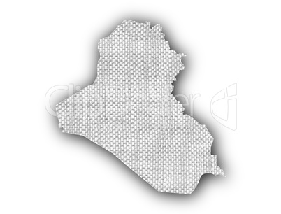 Karte des Irak auf altem Leinen