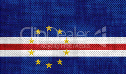Fahne von Kap Verde auf altem Leinen
