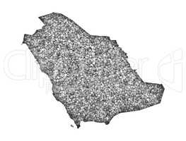 Karte von Saudi-Arabien auf Mohn