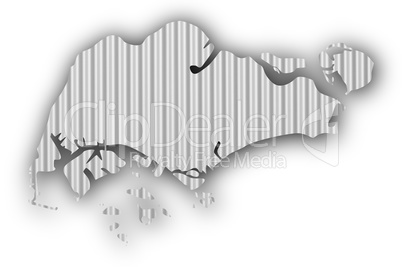 Karte von Singapur auf Textur