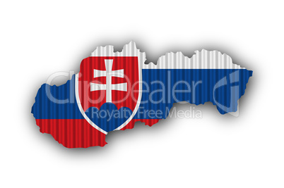 Karte und Fahne der Slowakei auf Wellblech