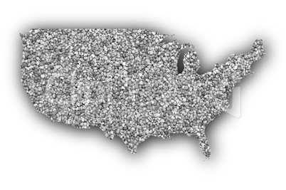 Karte der USA auf Mohn