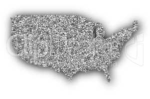 Karte der USA auf Mohn