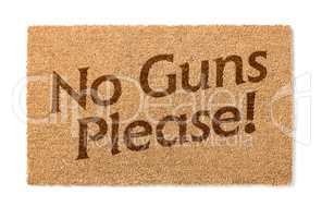 No Guns Please Welcome Mat On White