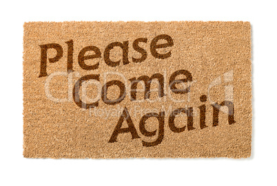 Please Come Again Welcome Mat On White
