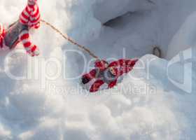 Small wooden toys in the rescue scene and assist