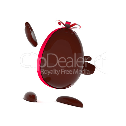 Chocolate Easter egg with a bow