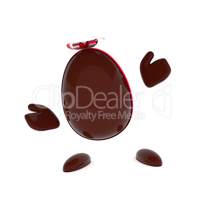 Chocolate Easter egg with a bow