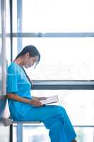 Nurse looking at her diary