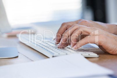 Female doctor working on computer