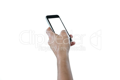 Close-up of hand holding mobile phone