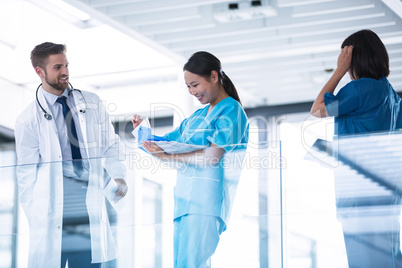 Doctor and nurses having a conversation