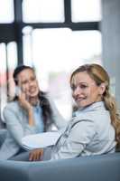 Businesswoman smiling