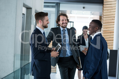 Businessmen having a conversation