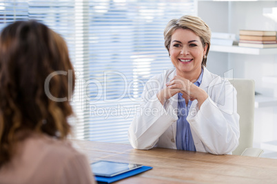 Patient consulting a doctor