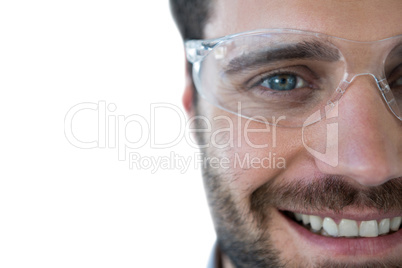 Portrait of man wearing protective eyewear