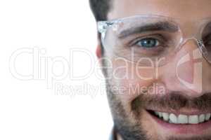 Portrait of man wearing protective eyewear