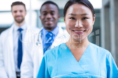 Smiling nurse in hospital