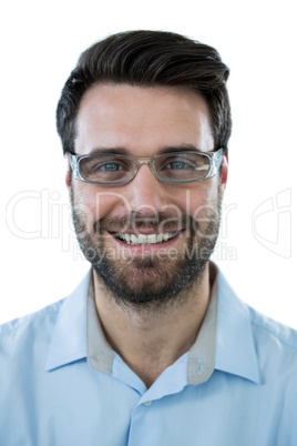 Man wearing spectacles smiling