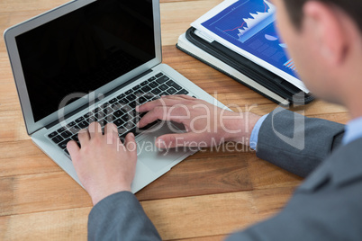 Businessman using laptop