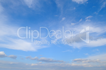 blue sky and white cumulus clouds