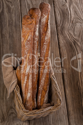 Baguettes in basket