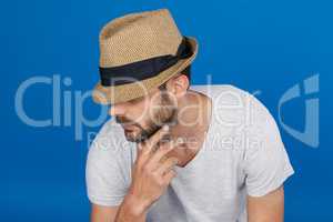 Man in fedora hat