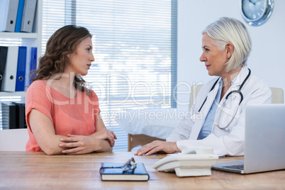 Patient consulting a doctor