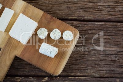 Goat cheese on wooden board