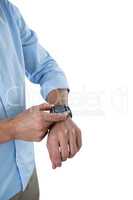 Man using smart watch