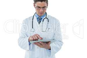 Doctor using a digital tablet