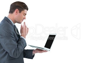 Businessman using laptop