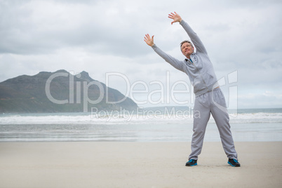 Man performing stretching exercise