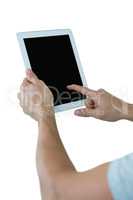 Man hand using a digital tablet