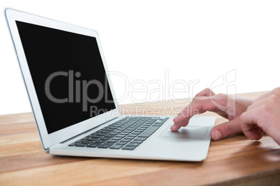 Businessman using laptop