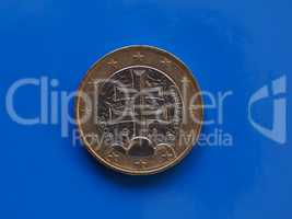 1 euro coin, European Union, Slovakia over blue