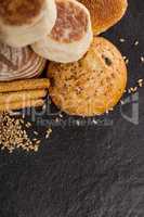 Various bread loaves with sesame