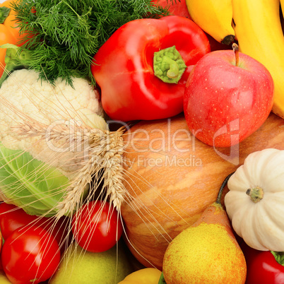 bright background of fruits and vegetables