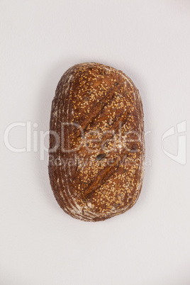 Bread loaf on white background