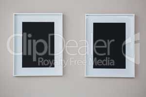 Picture frames on wall