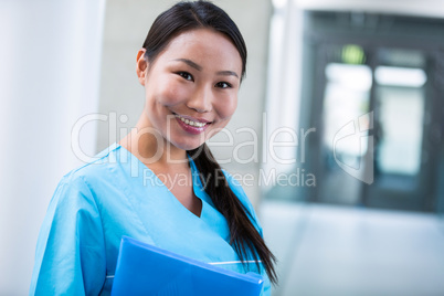 Smiling nurse in hospital
