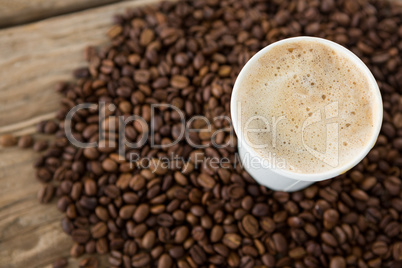 Close-up of coffee with coffee beans