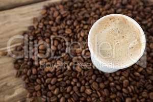 Close-up of coffee with coffee beans